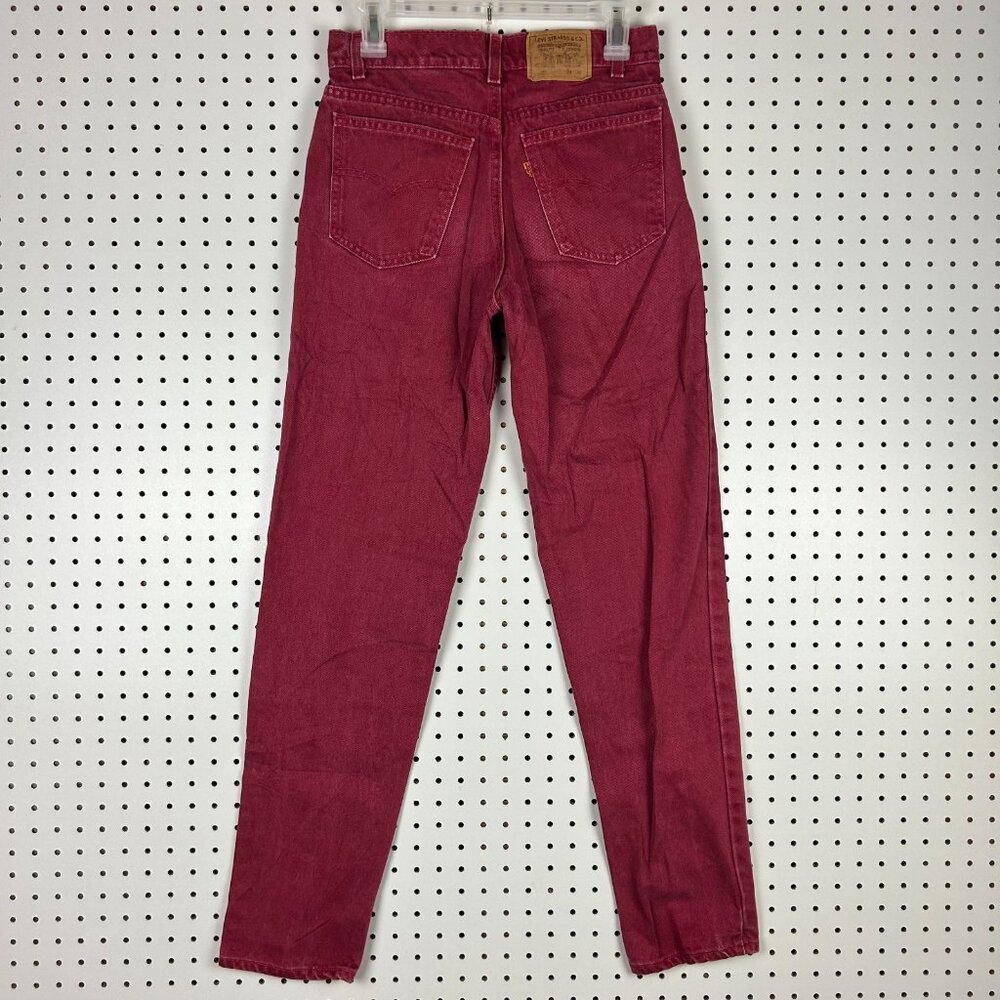 Levi's 550 Student 29x32 Red Denim Orange Tab Vintage Jeans 90s USA Straight Leg